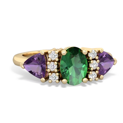 lab emerald-amethyst timeless ring