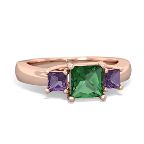 lab emerald-amethyst timeless ring