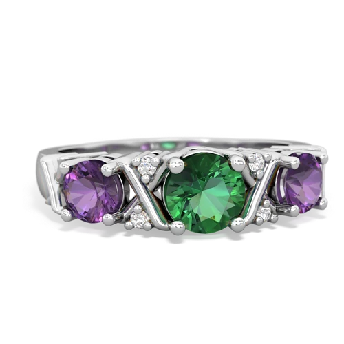 lab emerald-amethyst timeless ring