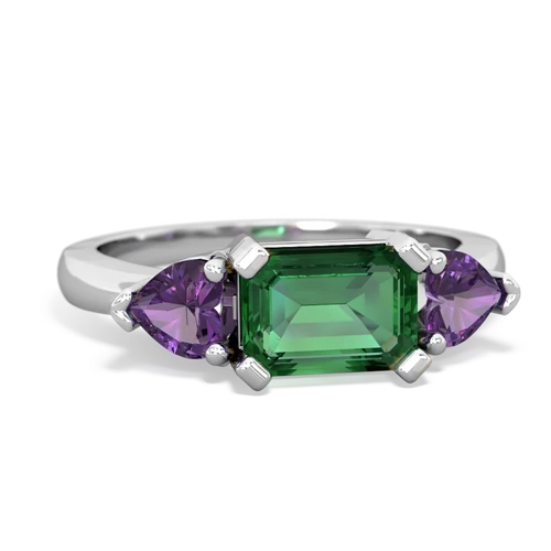 lab emerald-amethyst timeless ring