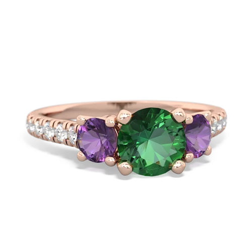 lab emerald-amethyst trellis pave ring