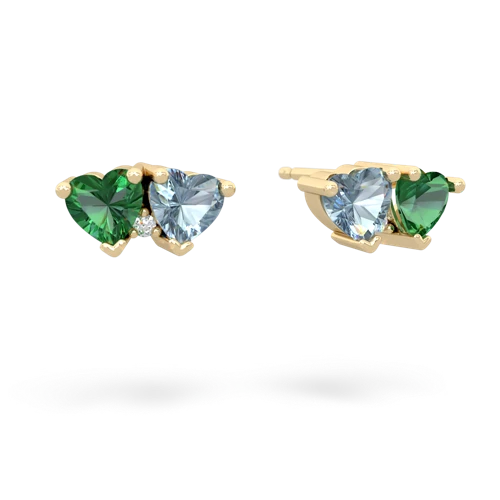 lab emerald-aquamarine  earrings