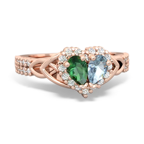 lab emerald-aquamarine keepsake engagement ring