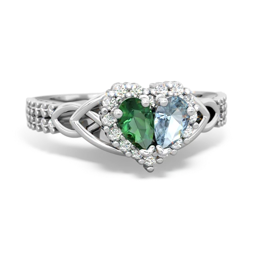 lab emerald-aquamarine keepsake engagement ring