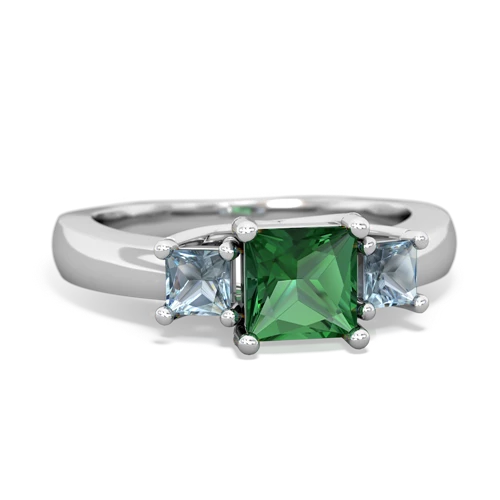 lab emerald-aquamarine timeless ring