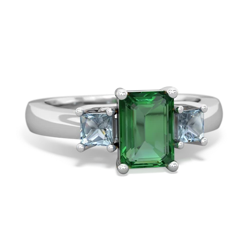 lab emerald-aquamarine timeless ring