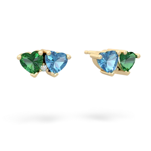 lab emerald-blue topaz  earrings