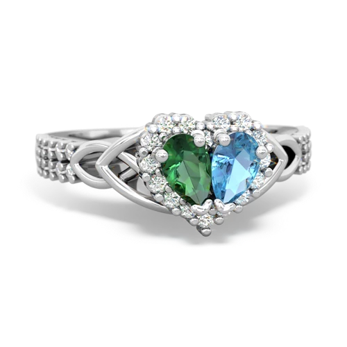 lab emerald-blue topaz keepsake engagement ring