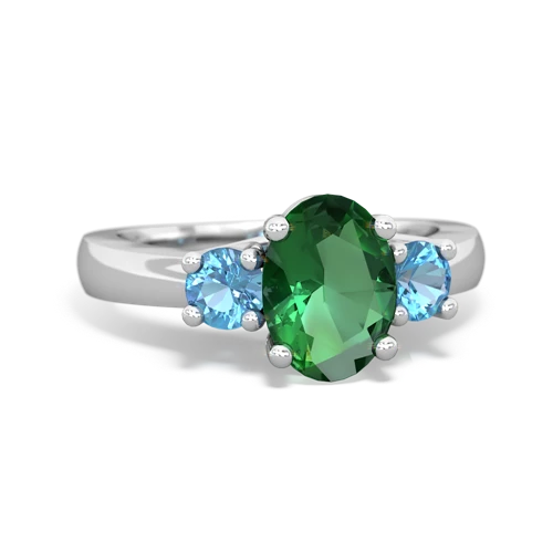 lab emerald-blue topaz timeless ring