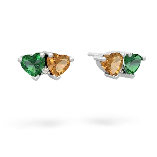 lab emerald-citrine  earrings