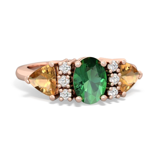 lab emerald-citrine timeless ring