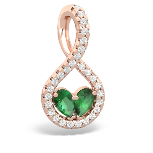 lab emerald-emerald pave twist pendant