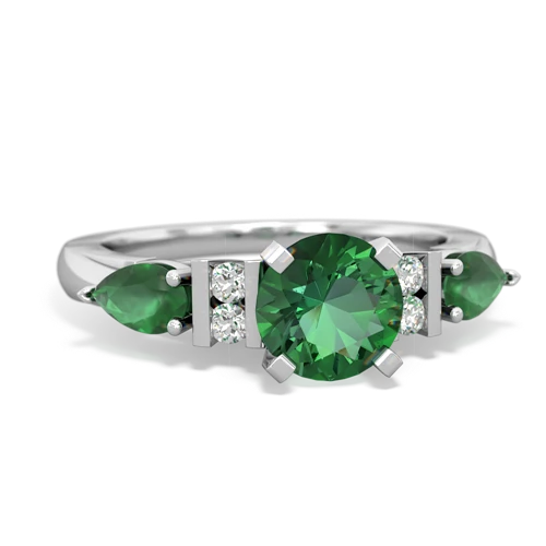 lab emerald-emerald engagement ring