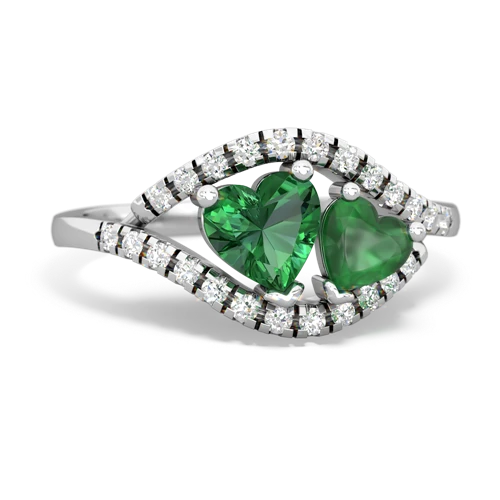 lab emerald-emerald mother child ring