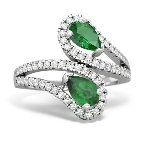 lab emerald-emerald pave swirls ring