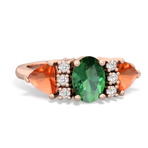 lab emerald-fire opal timeless ring