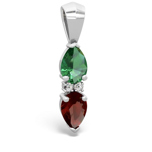 lab emerald-garnet bowtie pendant