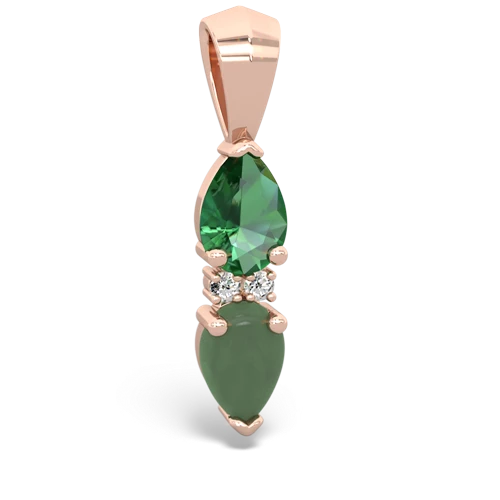 lab emerald-jade bowtie pendant