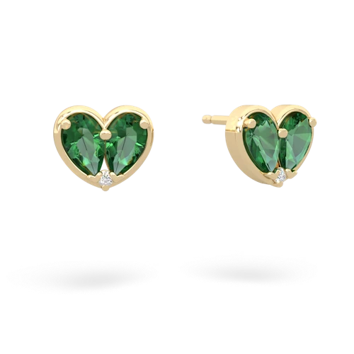 lab emerald-lab emerald one heart earrings