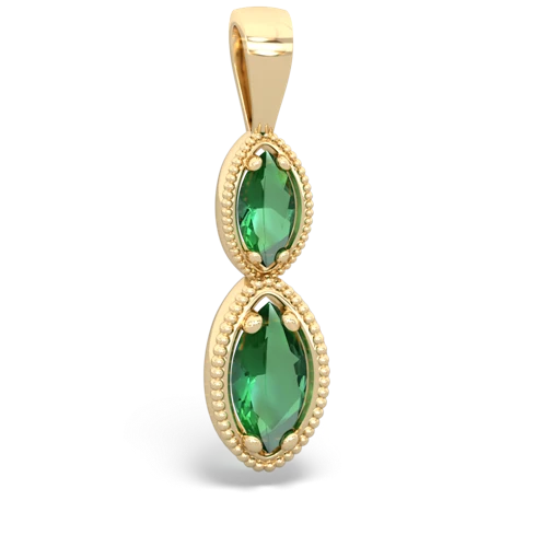 lab emerald-lab emerald antique milgrain pendant