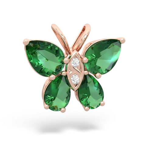 lab emerald-lab emerald butterfly pendant