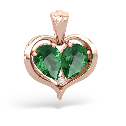 lab emerald-lab emerald half heart whole pendant