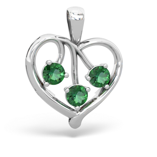 lab emerald-lab emerald love heart pendant