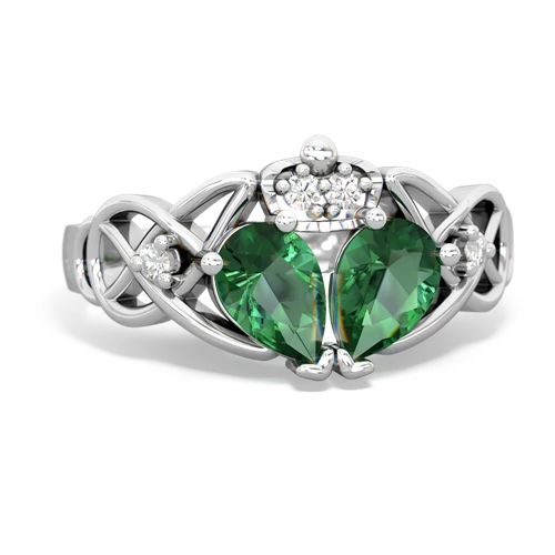 lab emerald-lab emerald claddagh ring