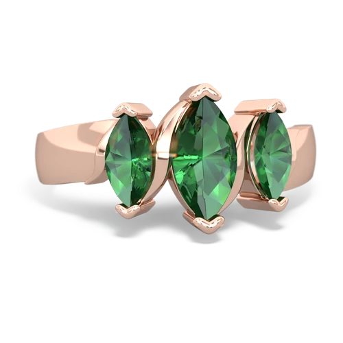 blue topaz-lab emerald keepsake ring