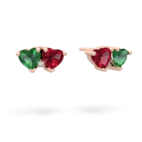 lab emerald-lab ruby  earrings
