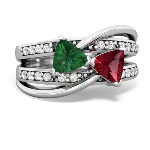 lab emerald-lab ruby couture ring