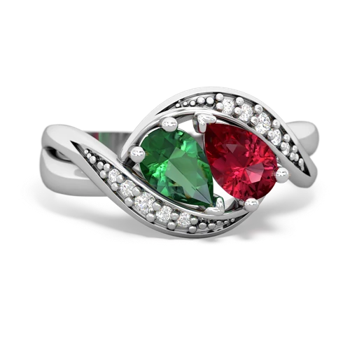 lab emerald-lab ruby keepsake curls ring