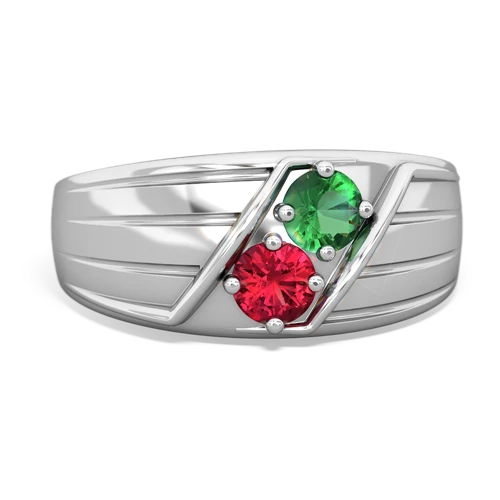 lab emerald-lab ruby mens ring