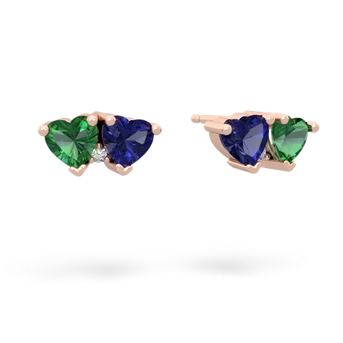 lab emerald-lab sapphire  earrings