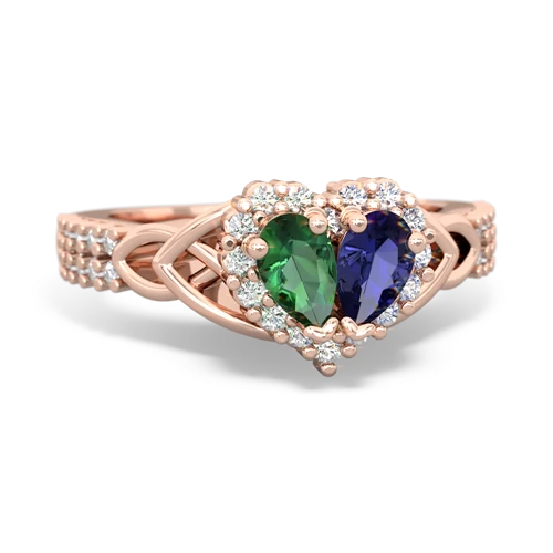 lab emerald-lab sapphire keepsake engagement ring