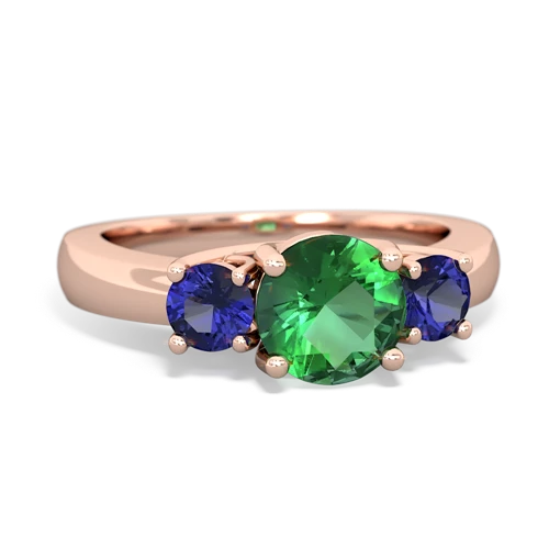 lab emerald-lab sapphire timeless ring