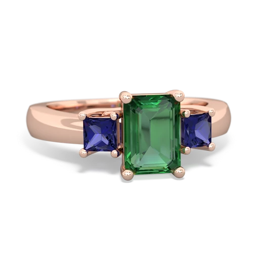 lab emerald-lab sapphire timeless ring