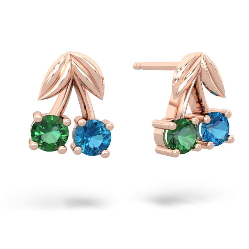 lab emerald-london topaz cherries earrings