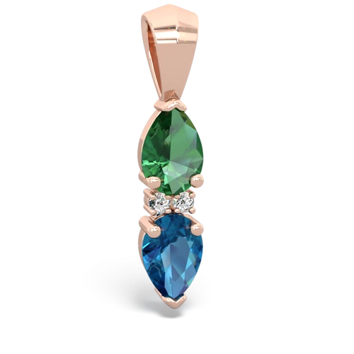 lab emerald-london topaz bowtie pendant