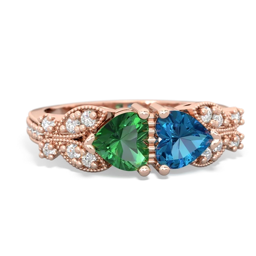 lab emerald-london topaz keepsake butterfly ring