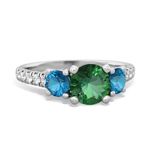 lab emerald-london topaz trellis pave ring