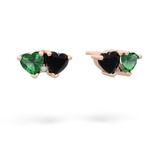 lab emerald-onyx  earrings