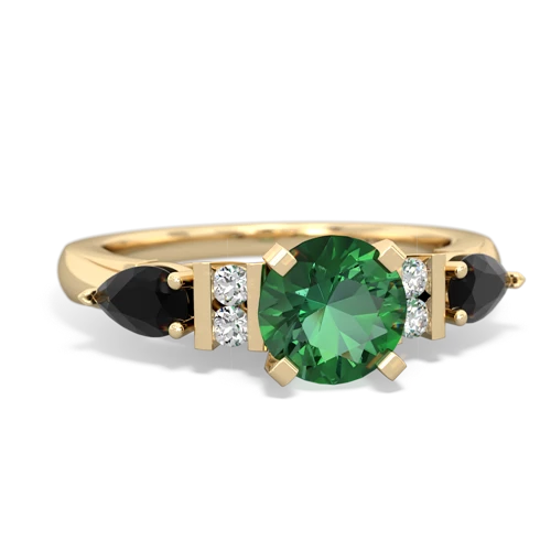 lab emerald-onyx engagement ring