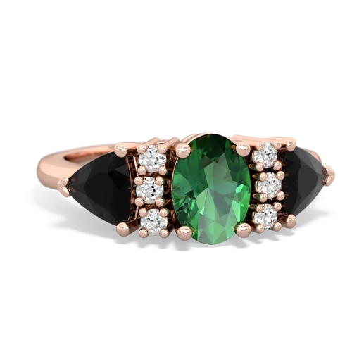 lab emerald-onyx timeless ring