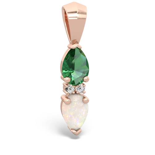 lab emerald-opal bowtie pendant