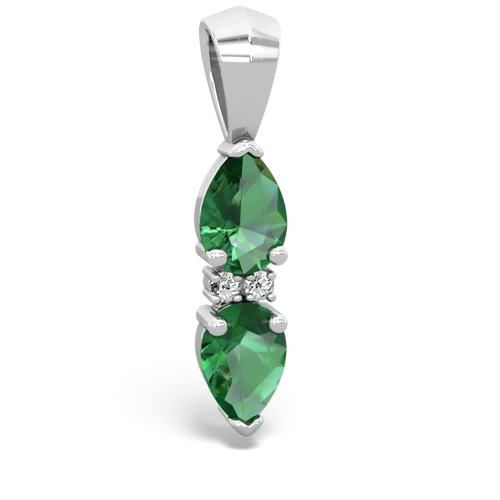 lab emerald bowtie pendant