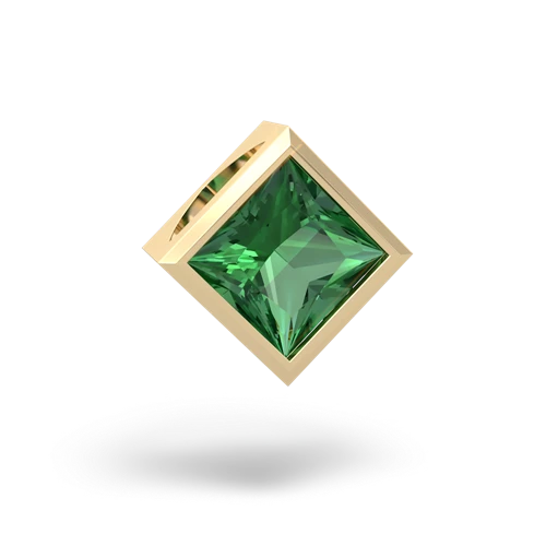 lab emerald princess-slide pendant