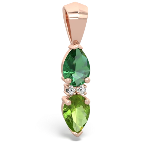 lab emerald-peridot bowtie pendant