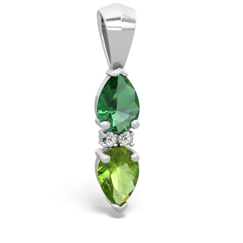 lab emerald-peridot bowtie pendant