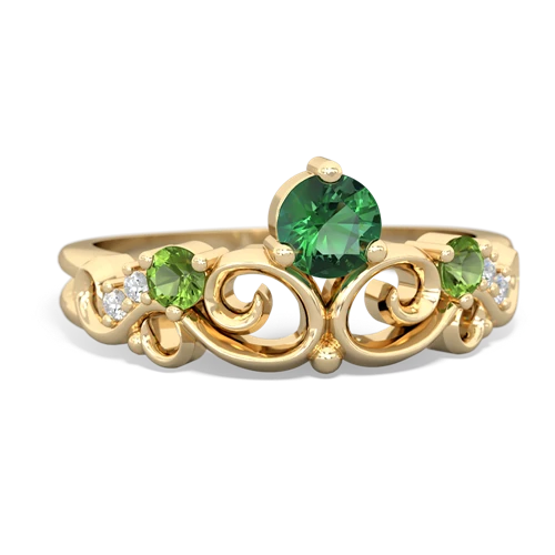 lab emerald-peridot crown keepsake ring